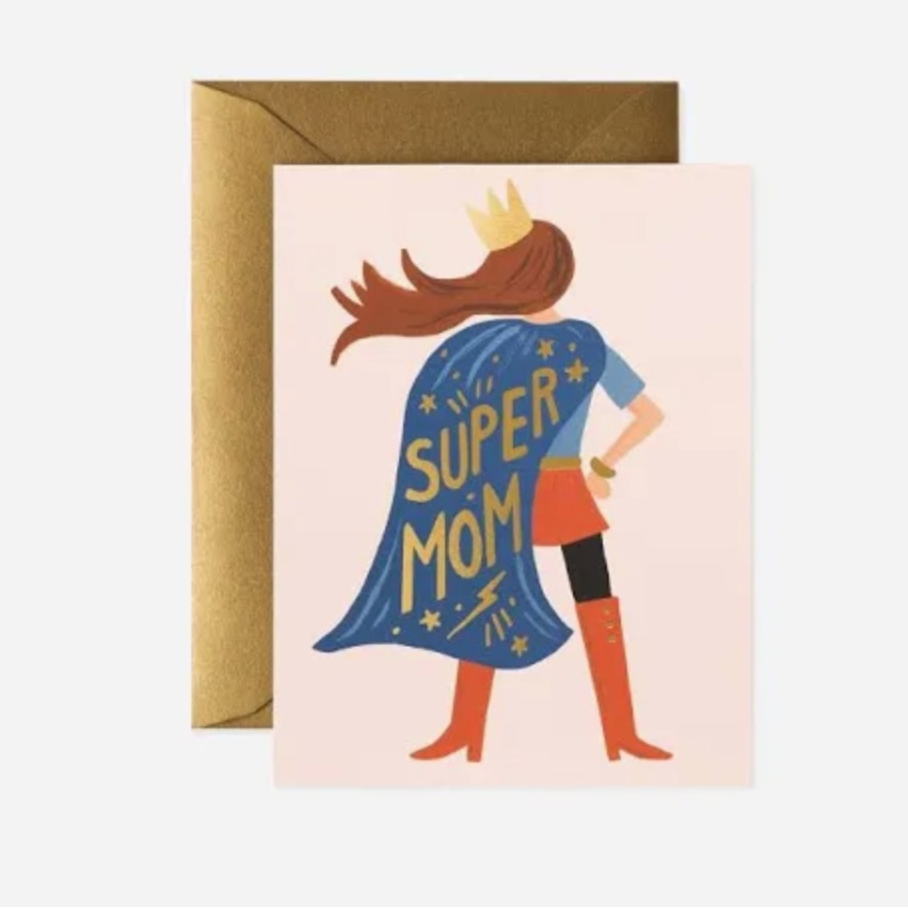 ♥️…Rifle Paper Co. Super Mom Mother's Day Card Anthropologie